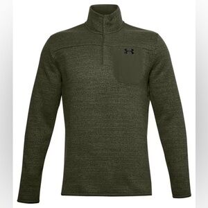 Men’s UNDER ARMOUR Specialist Henley sweater pullover- dark green. Size medium
